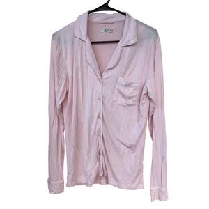 UGG Pink Pajama Shirt Women’s Small Button Up Lounge Top Soft Modal Sleepwear